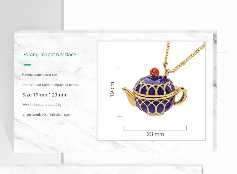 Juicy Grape Female Teapot Pendant Sweater Chain