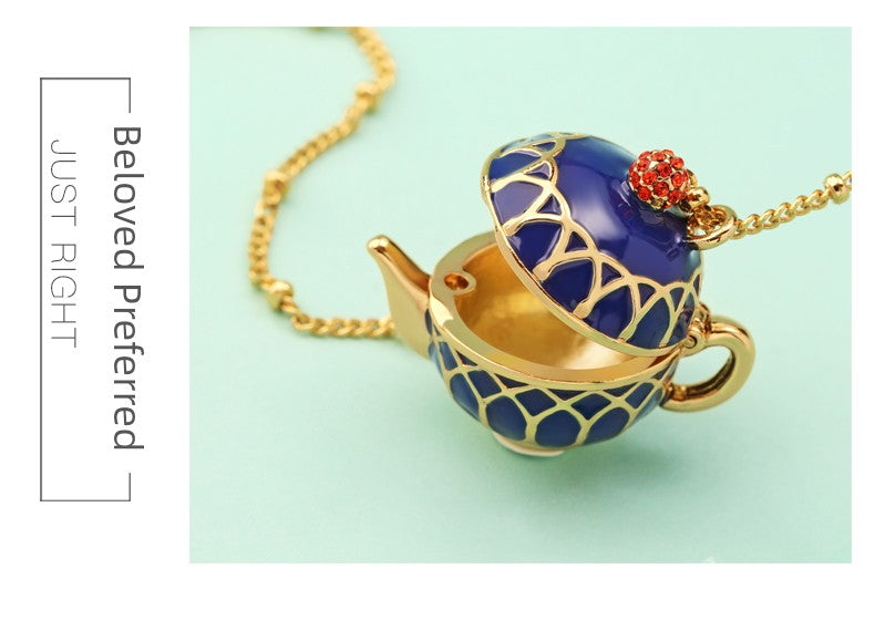 Juicy Grape Female Teapot Pendant Sweater Chain