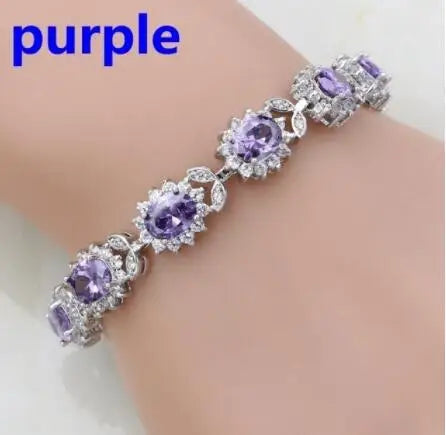 Exquisite Shining Rhinestone Zirconia Geometric Tennis Bracelet Women Fashion Trend Dinner Party Jewelry Girls Gift