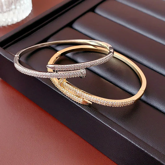 Zircon Personality Bracelet for Women Niche Fashion Adjustable Bangles Light Luxury Men's Charm Jewelry Dainty for Party