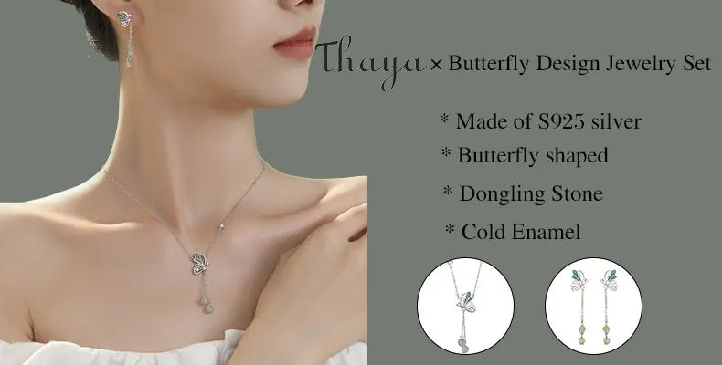 Thaya S925 Silver Women Jewelry Set Exquisite Engagement Pendant Female Necklace Luxury Wedding Fine Jewelry Accessories Set