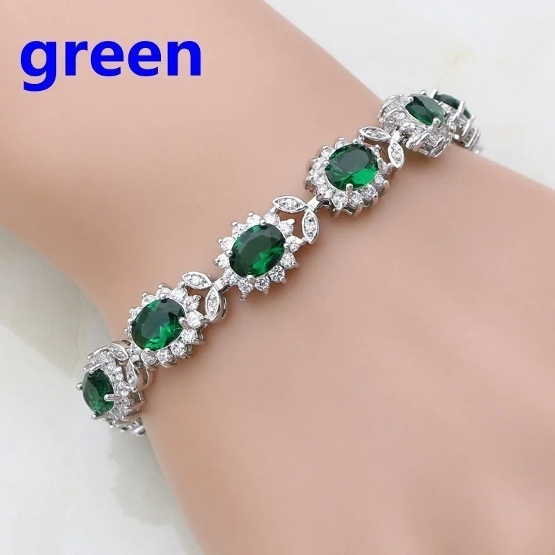 Exquisite Shining Rhinestone Zirconia Geometric Tennis Bracelet Women Fashion Trend Dinner Party Jewelry Girls Gift