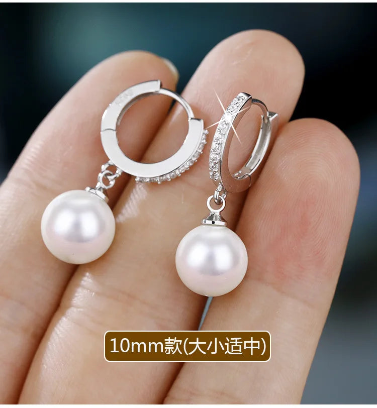 Accessories for Women Pearl Earrings Genuine Natural Freshwater Pearl Silver Earrings Pearl Jewelry for Wemon Wedding Gift