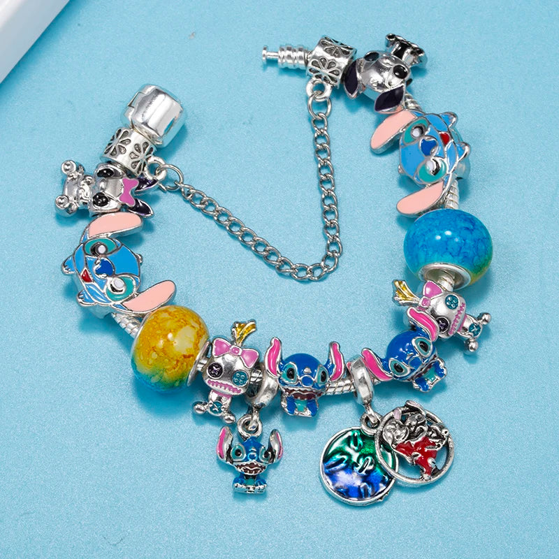 Classic Cartoon Characters Diy Charm Beads Pendant With Snake Chain Charm Bracelet For Women Children Jewelry Hot Selling