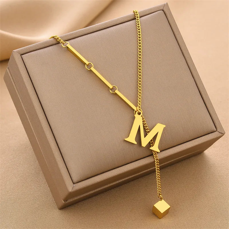 Fashion Letter Titanium Steel Choker Necklace For Woman Gothic Korean Jewelry Hip Hop Party Girl's Sexy Clavicle Chain