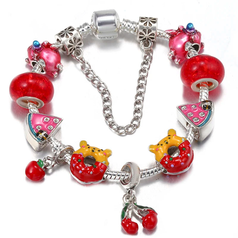 Online Hot Selling Charm Bracelets For Women With Blue Crystal Beads Star Hot-Air-Balloon Pendant DIY Bracelets Fashion Jewelry