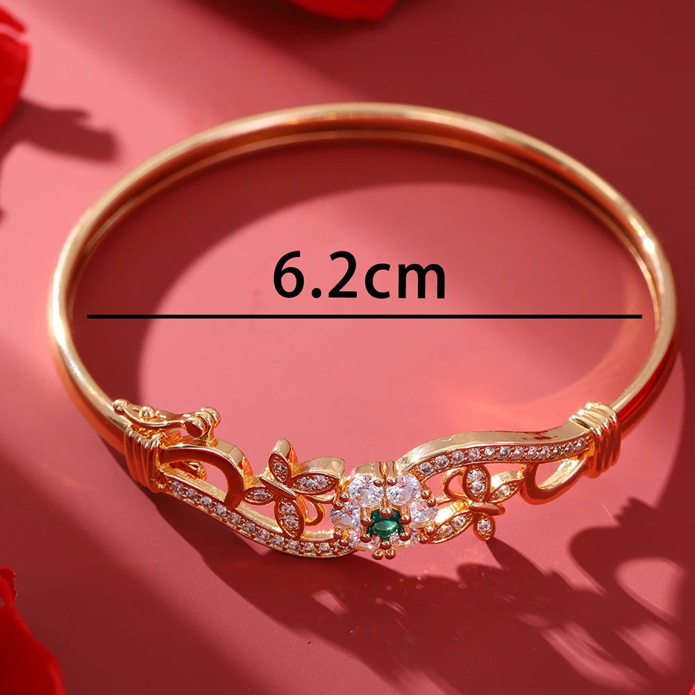 Women's Luxury Designer Butterfly Bangle Stainless Steel Flower Jewelry Cuff Bracelet Bangles for Lover Valentine's Day Gift