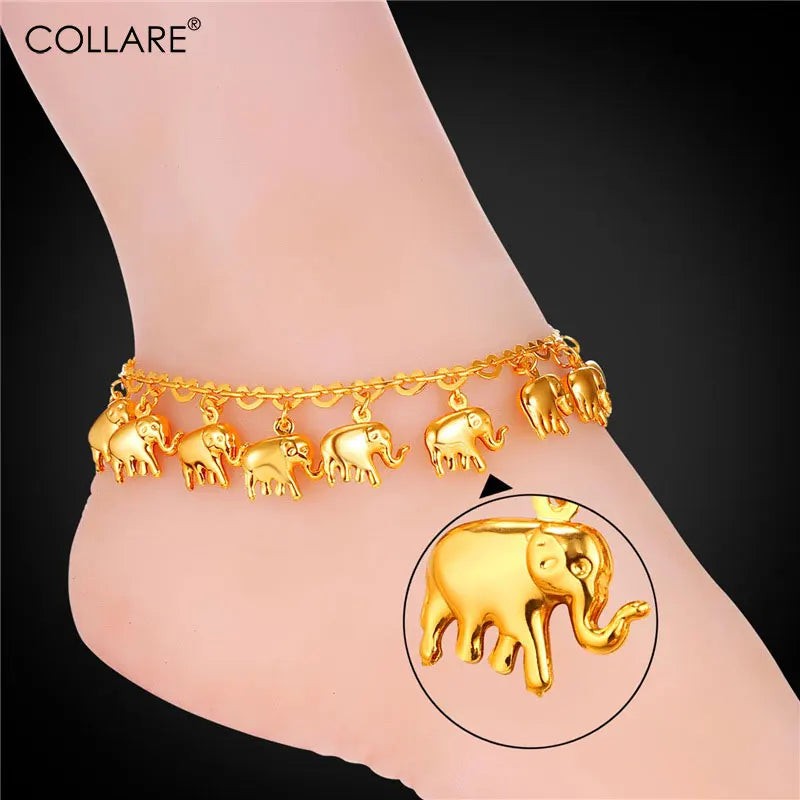 ChainsPro Anklet Summer Jewelry Foot Bracelet Silver Color Little Elephant Anklet Bracelets For Women Bracelet Cheville