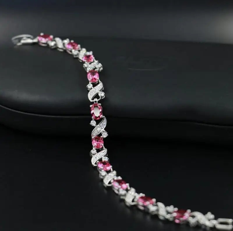 Exquisite Shining Rhinestone Zirconia Geometric Tennis Bracelet Women Fashion Trend Dinner Party Jewelry Girls Gift