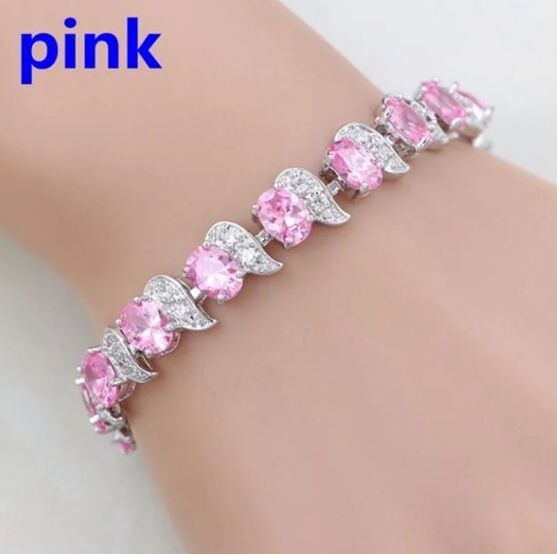 Exquisite Shining Rhinestone Zirconia Geometric Tennis Bracelet Women Fashion Trend Dinner Party Jewelry Girls Gift