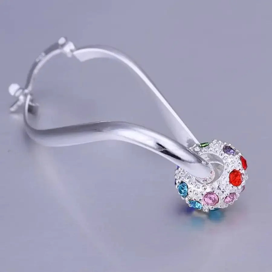 925 silver Earring crystal elegant engagement colorful noble beautiful fashion Jewelry factory price cute gift