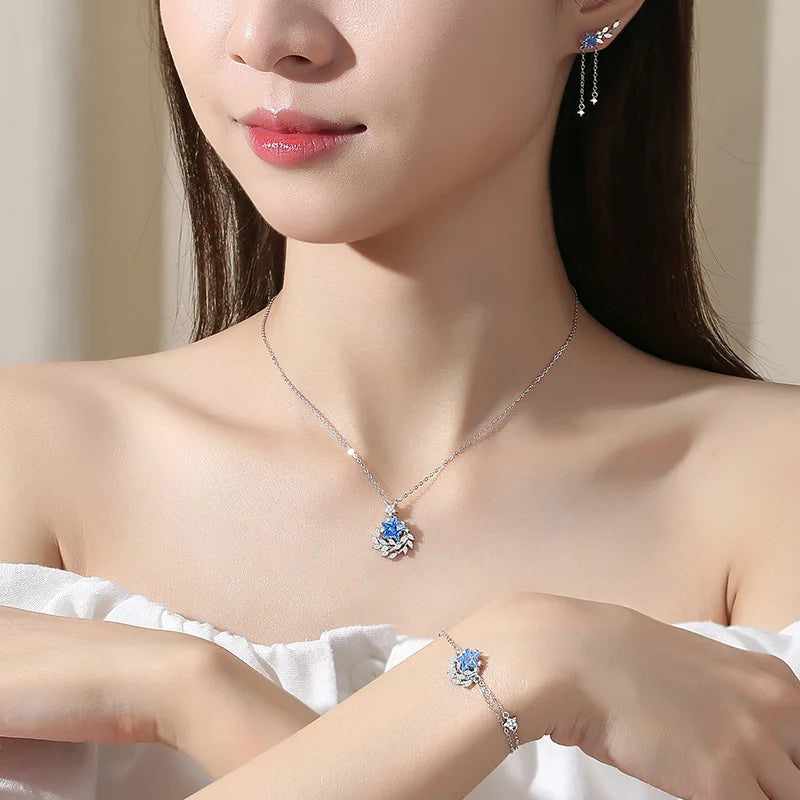 Thaya S925 Silver Women Jewelry Set Exquisite Engagement Pendant Female Necklace Luxury Wedding Fine Jewelry Accessories Set