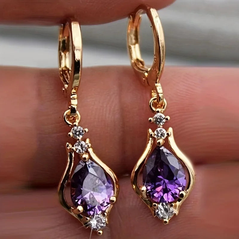 Stunning Multicolor Zircon Teardrop Earrings for Women - Fine Jewelry for Any Occasion