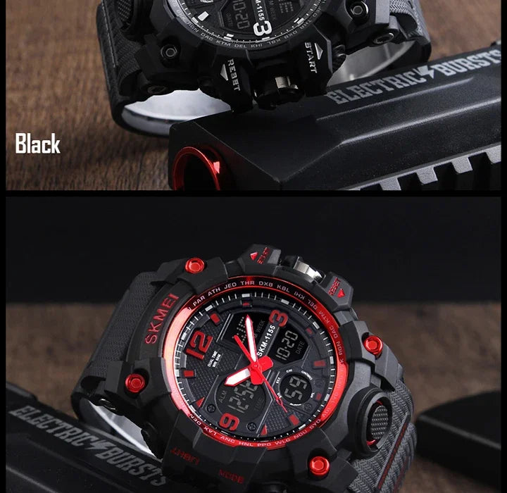 SKMEI 1155B  5Bar Waterproof Dual Display Wristwatches Relogio Masculino watch Sport Men Military Digital Watches Sport Watch