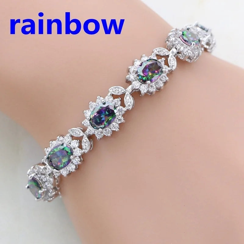 Exquisite Shining Rhinestone Zirconia Geometric Tennis Bracelet Women Fashion Trend Dinner Party Jewelry Girls Gift