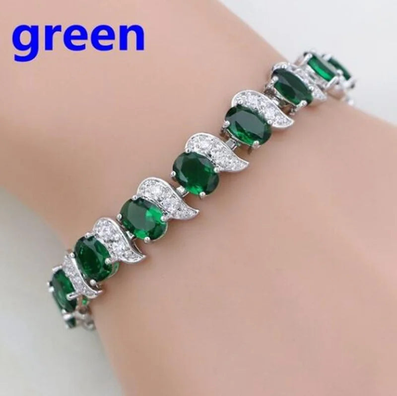 Exquisite Shining Rhinestone Zirconia Geometric Tennis Bracelet Women Fashion Trend Dinner Party Jewelry Girls Gift