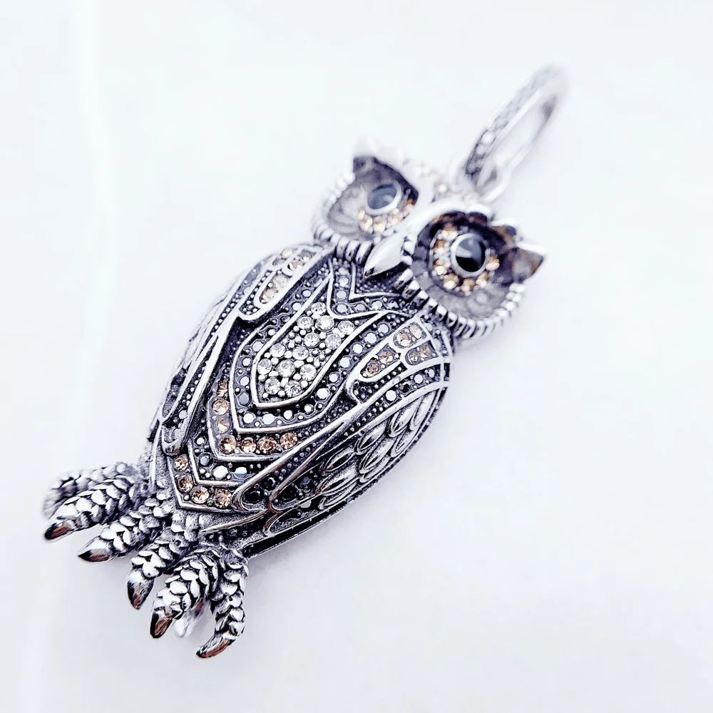 Pendant Owl,Brand New Fashion Trendy Jewelry Europe 925 Sterling Silver Accessories Cute Soul Gift For Woman