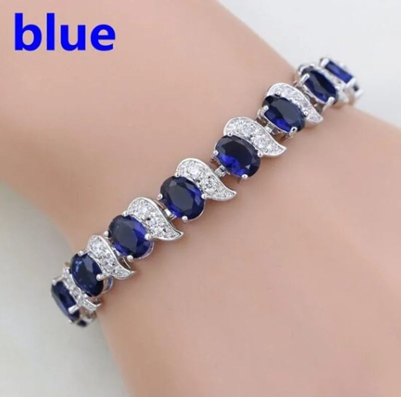 Exquisite Shining Rhinestone Zirconia Geometric Tennis Bracelet Women Fashion Trend Dinner Party Jewelry Girls Gift