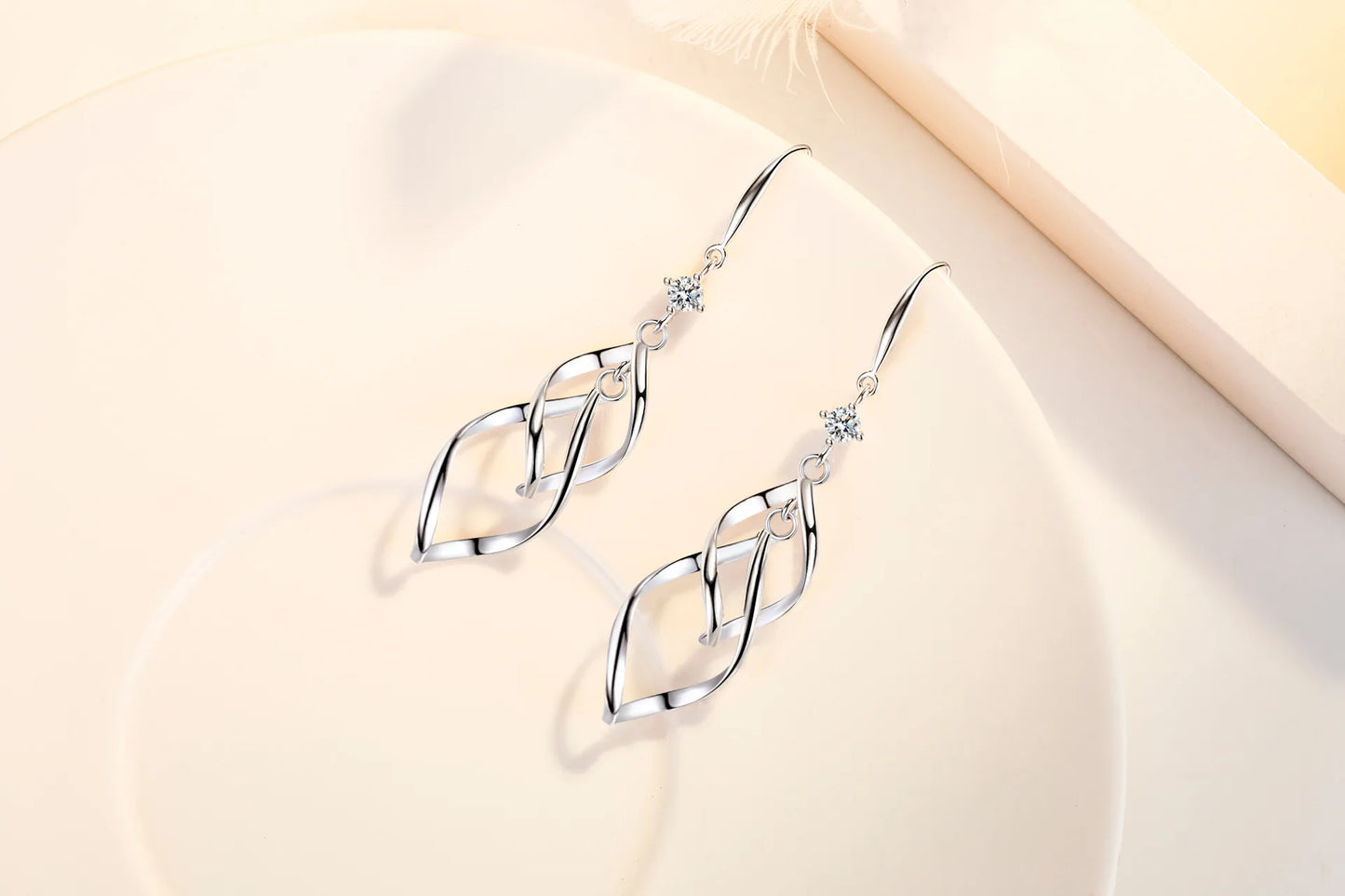 925 Sterling Silver New Women's Fashion Jewelry High Quality Crystal Zircon Hollow Exaggerated Long Tassel Hook Earrings