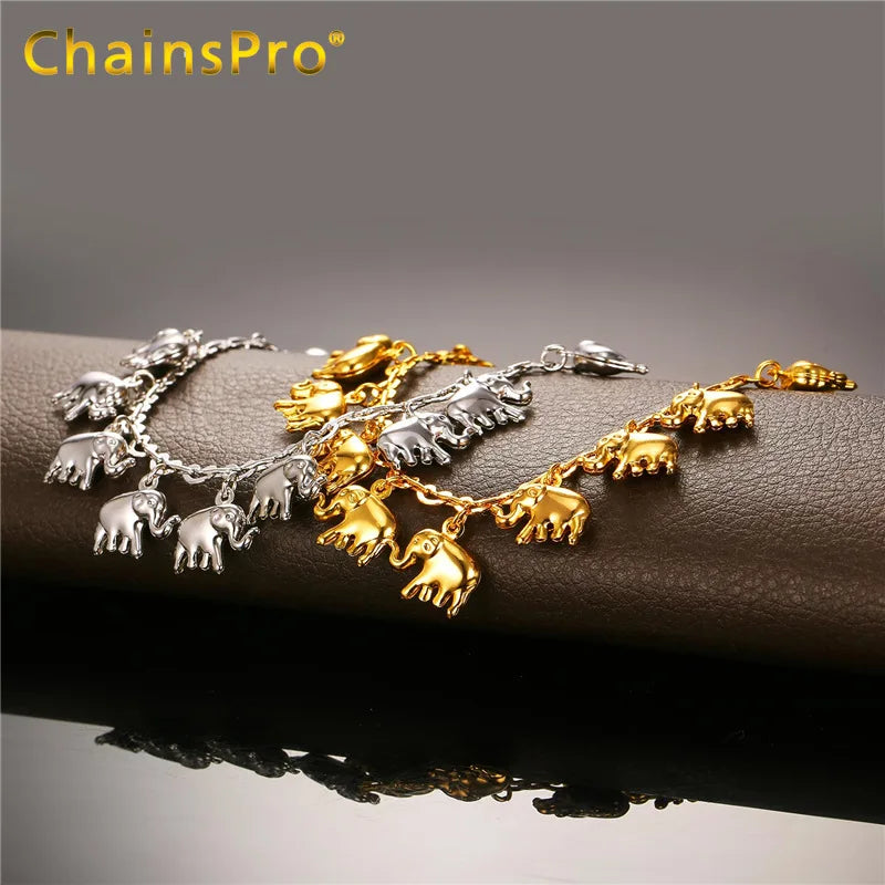 ChainsPro Anklet Summer Jewelry Foot Bracelet Silver Color Little Elephant Anklet Bracelets For Women Bracelet Cheville