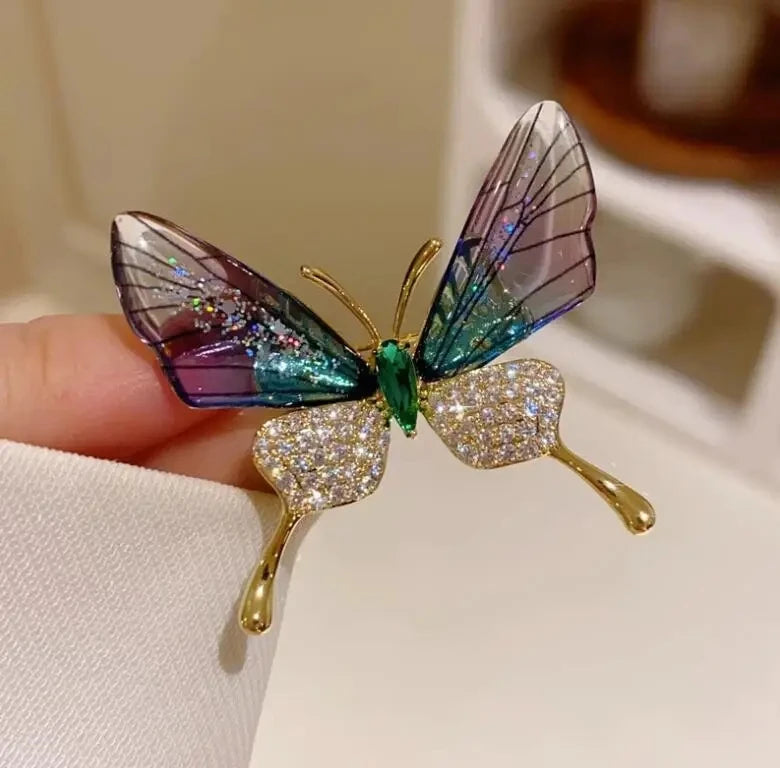 Luxury Lily Flower Brooches Women's Exquisite Crystal Bouquet Plant Corsage Pin Suit Jewelry Accessories