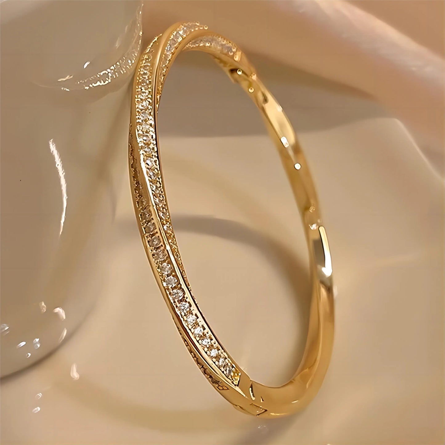 ZAKOL Luxury Spiral Zirconia Bangles For Women Girls Brides Japan Korea Metal Crystal Wristlet Jewelry Wedding Festival Gifts