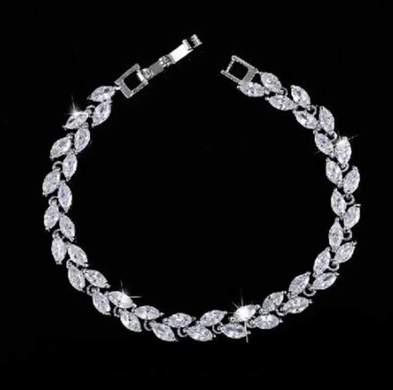 Exquisite Shining Rhinestone Zirconia Geometric Tennis Bracelet Women Fashion Trend Dinner Party Jewelry Girls Gift