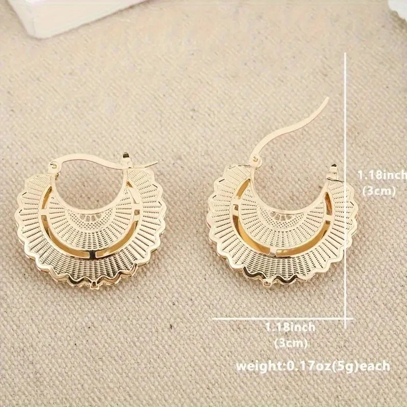 Fashion Hip Hop Rock Hoop Earrings for Women's Earring Gold Copper Plated Circle Heart Earrings Wedding Jewelry Accessroies Gift