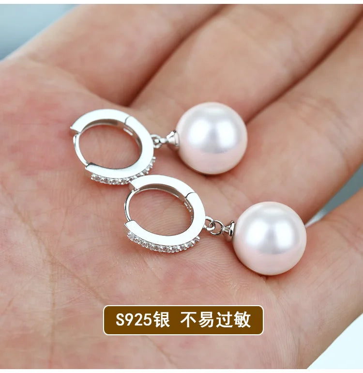 Accessories for Women Pearl Earrings Genuine Natural Freshwater Pearl Silver Earrings Pearl Jewelry for Wemon Wedding Gift