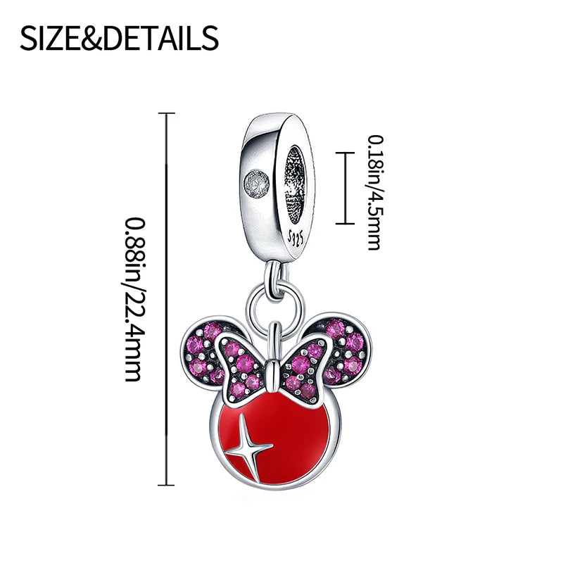 Charms Original 925 Silver Disney Snow White and Minnie Head charms Beads Fits Pandora Original Bracelet For Women Diy Jewelry