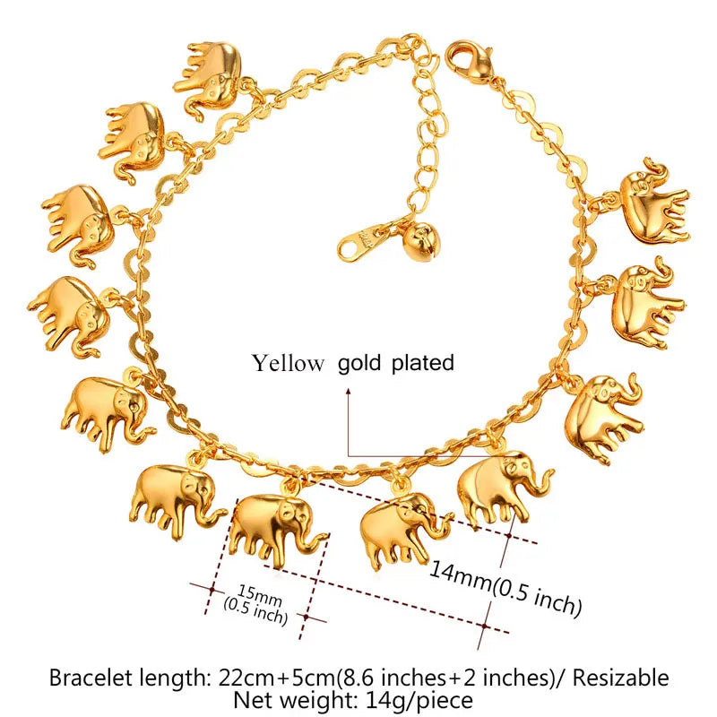 ChainsPro Anklet Summer Jewelry Foot Bracelet Silver Color Little Elephant Anklet Bracelets For Women Bracelet Cheville