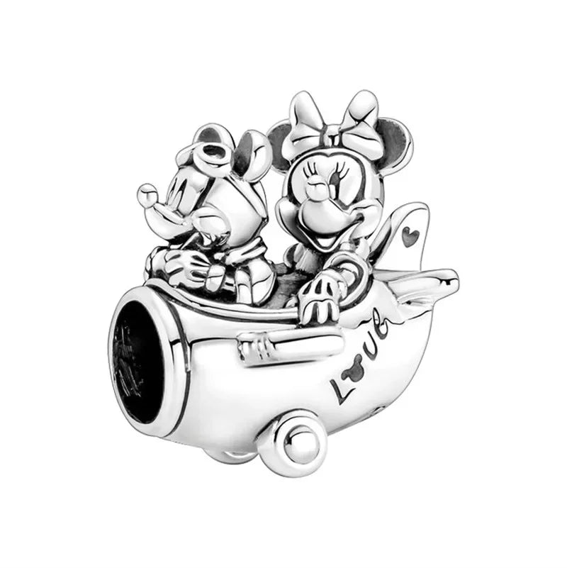 Disney Plata De Ley 925 Silver Bracelet Charms 925 Original Beads Fit Pandora Bangle Mickey Charms Fine Pendant Jewelry DIY Gift