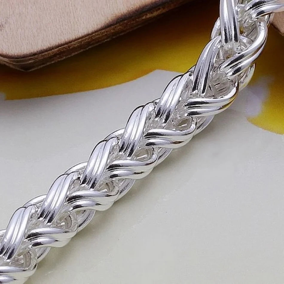 Wholesale 925 Sterling Silver Bracelets Jewelry chain women lady men 6mm 4MM high quality valentine gift beautiful factory price