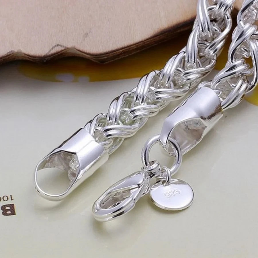 Wholesale 925 Sterling Silver Bracelets Jewelry chain women lady men 6mm 4MM high quality valentine gift beautiful factory price