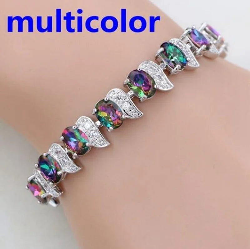 Exquisite Shining Rhinestone Zirconia Geometric Tennis Bracelet Women Fashion Trend Dinner Party Jewelry Girls Gift