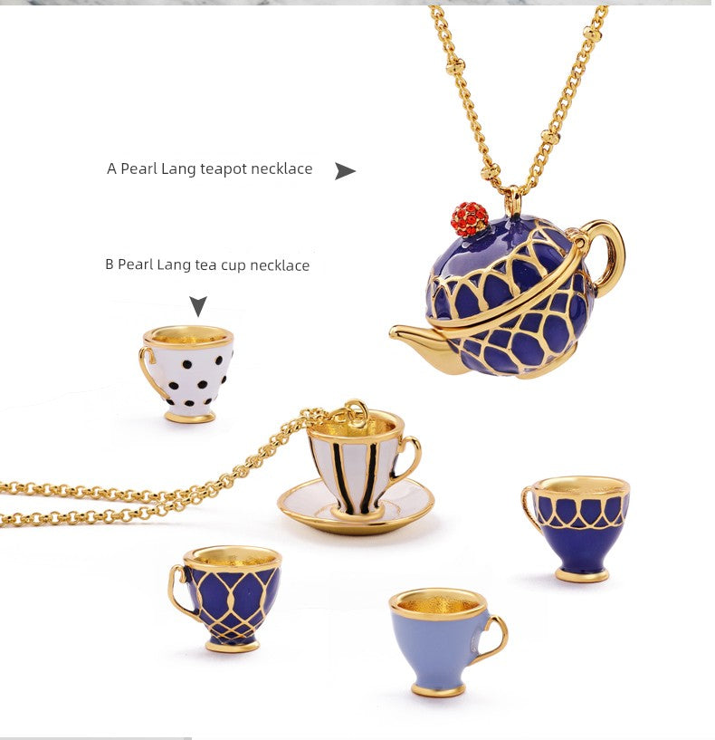 Juicy Grape Female Teapot Pendant Sweater Chain