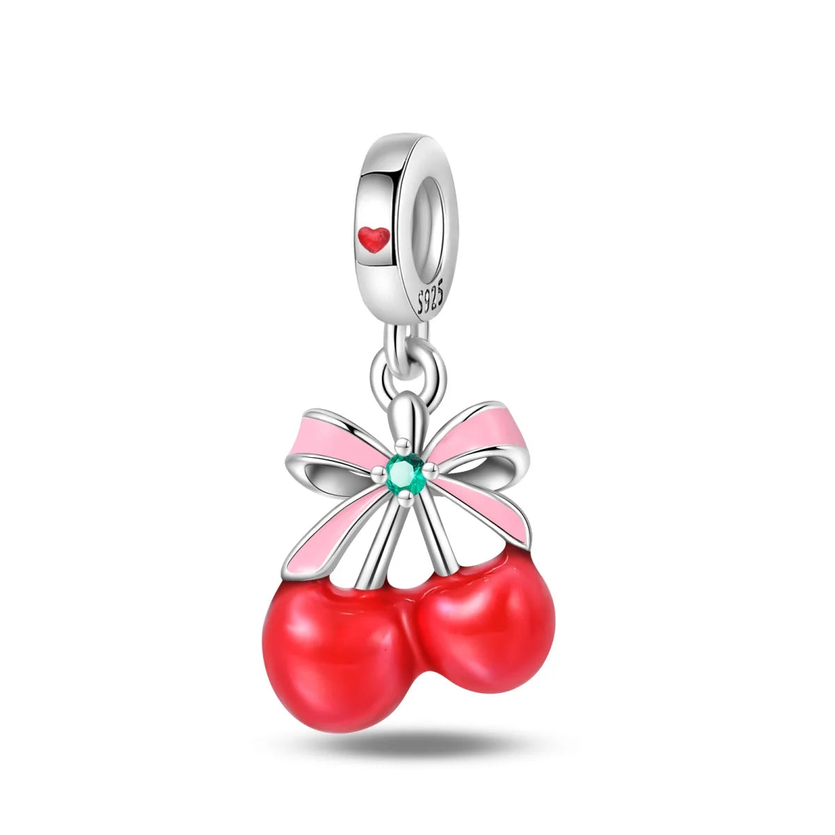 New 925 Silver Color Strawberry Cherry Fruit Series Charms Beads Fit Pandora 925 Original Bracelets DIY Birthday Jewelry Gifts