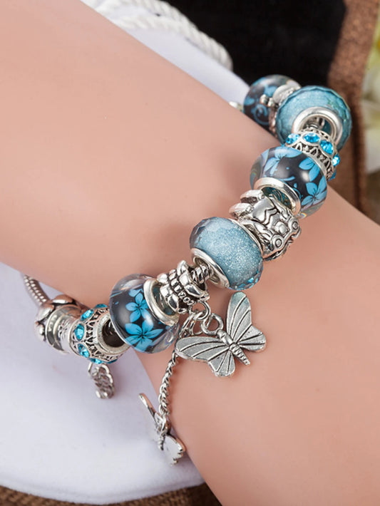 1 fashionable DIY crystal bead butterfly tassel pendant for women's bracelet