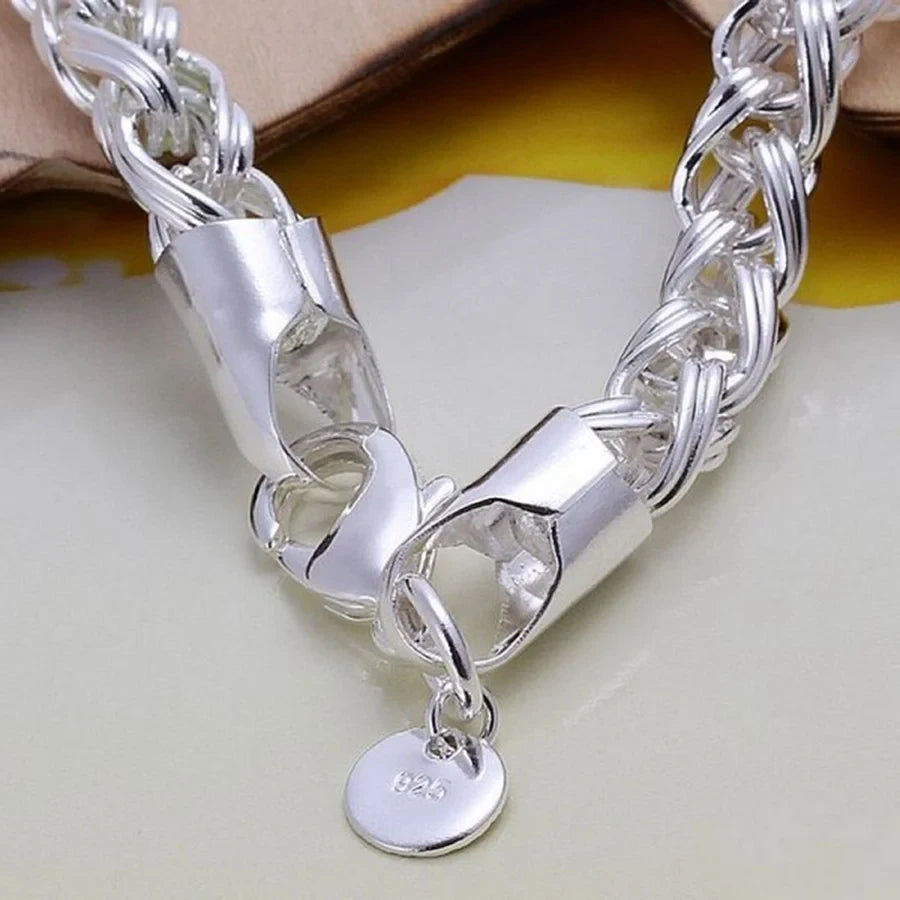 Wholesale 925 Sterling Silver Bracelets Jewelry chain women lady men 6mm 4MM high quality valentine gift beautiful factory price