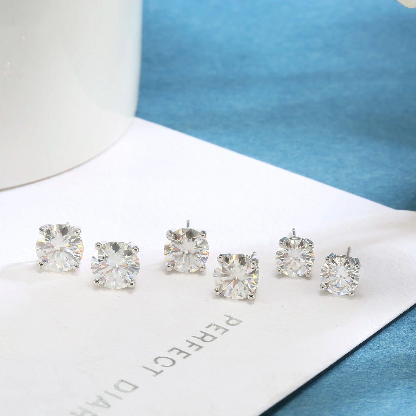 Moissanite Earrings for Women 925 Sterling Silver Plated 18K Gold Earrings Fashion Wedding Lab Created Diamond Gift  for Jewelry