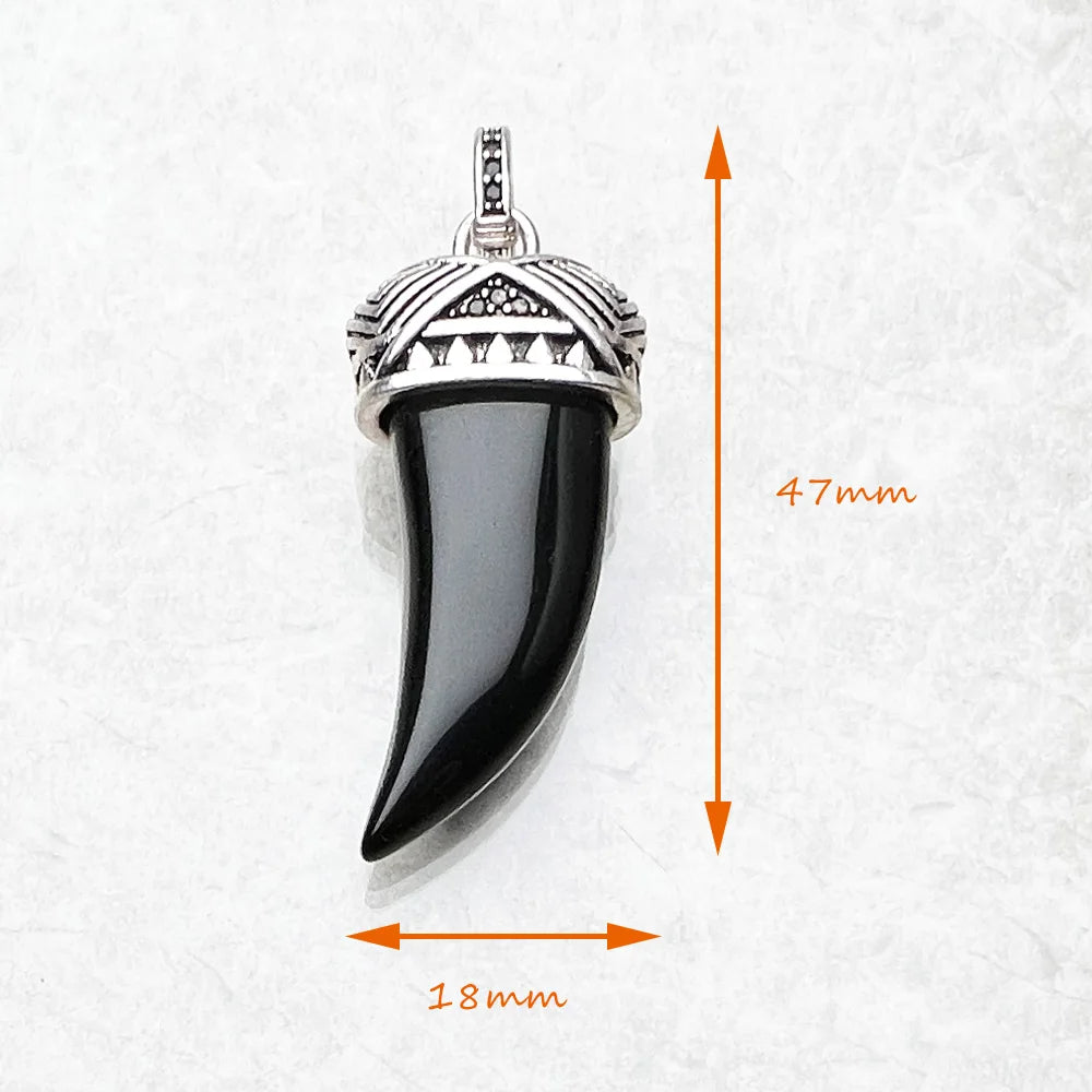 Pendant Maori Ethnic Tiger Tooth Brand New Fashion Jewelry 925 Sterling Silver Europe Style Gift For Woman & Men