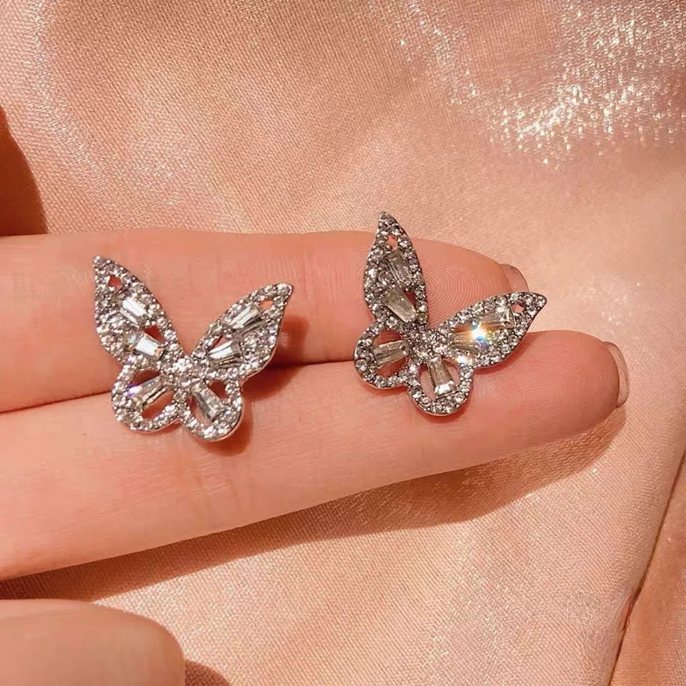 Fashion Trend Unique Design Elegant Exquisite Light Luxury Rhombus Zircon Earrings Female Jewelry Party Premium Gift Wholesale