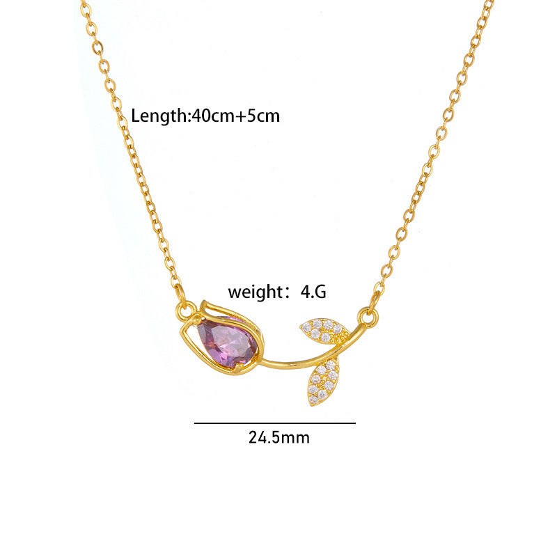 Tulip Flower Necklace For Women