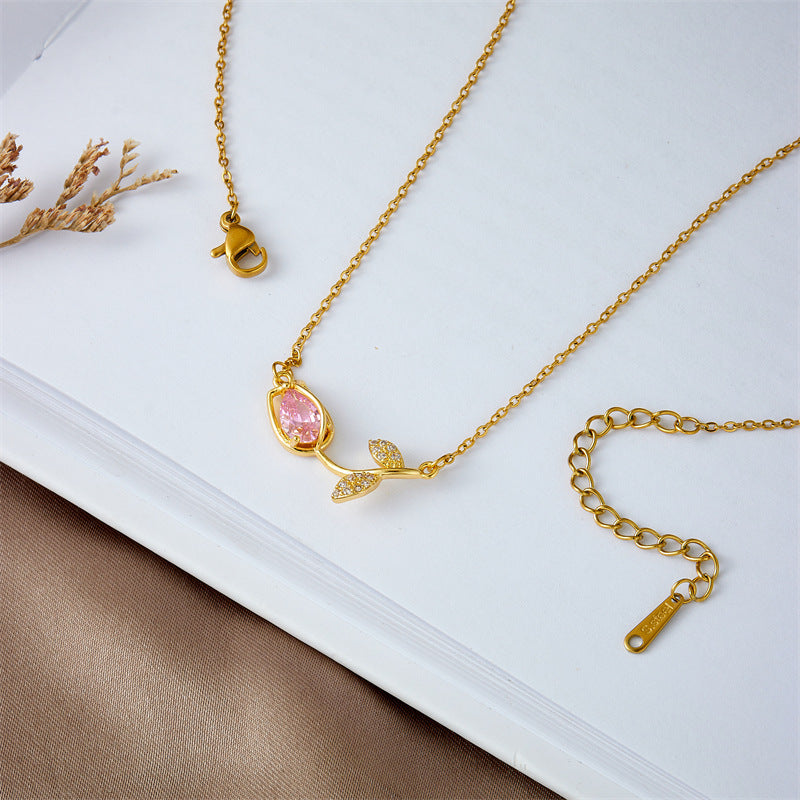 Tulip Flower Necklace For Women