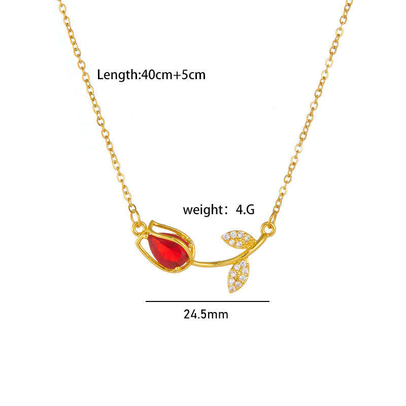 Tulip Flower Necklace For Women