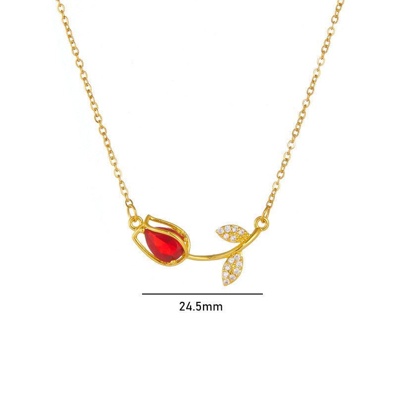 Tulip Flower Necklace For Women